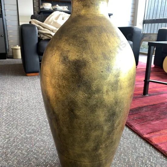 Large Decorative Vase, Black & Gold Tones, H64cm