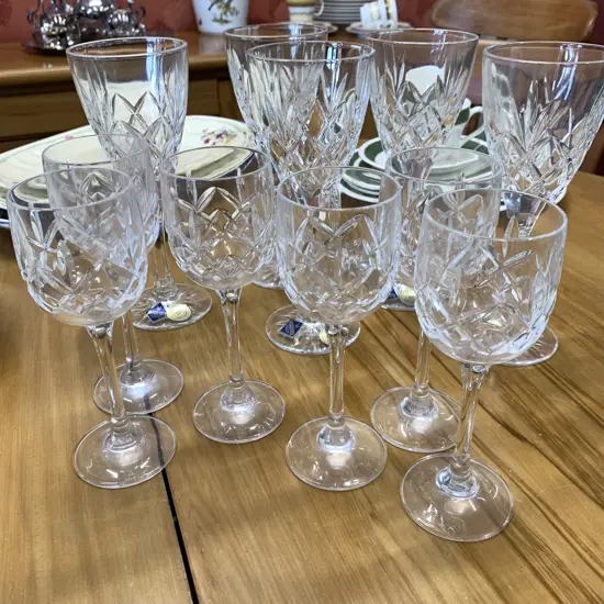 Assortment of Crystal Glasses, Bohemia Etc