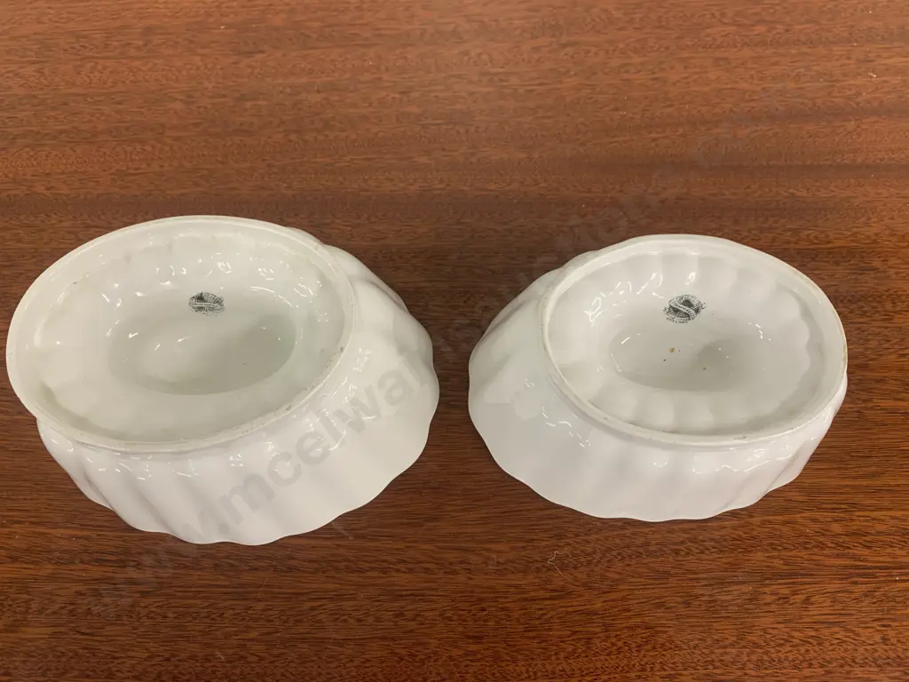 Antique Grimwades Stoneware Jelly Moulds x 2 - 9 x 19cm & 8 x 18cm Image 1++