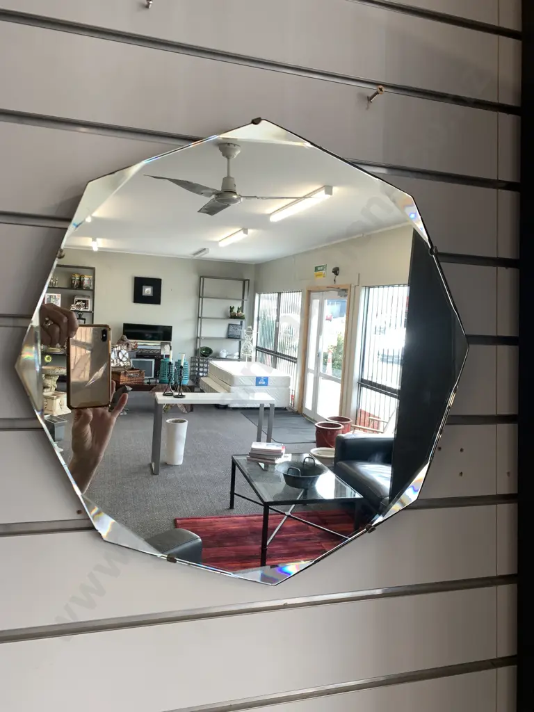 Vintage Retro Octagonal Mirror, 50 x 50cm Image 1++