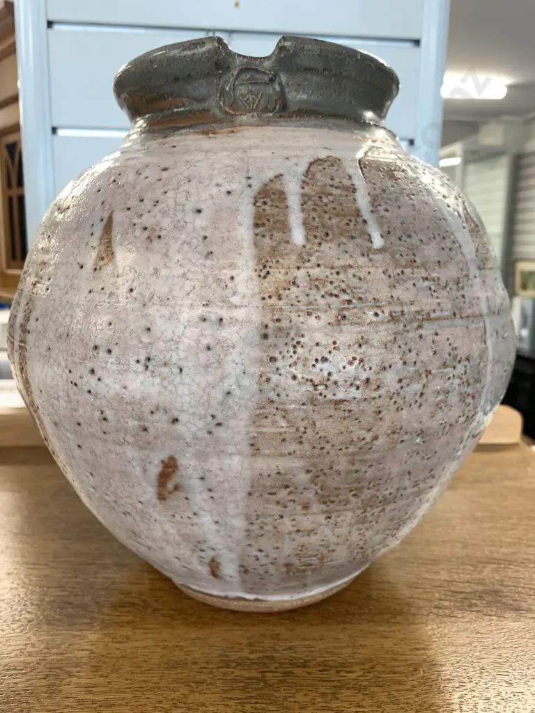 Large Drip Glazed Pottery Vase, H27cm Image 1++