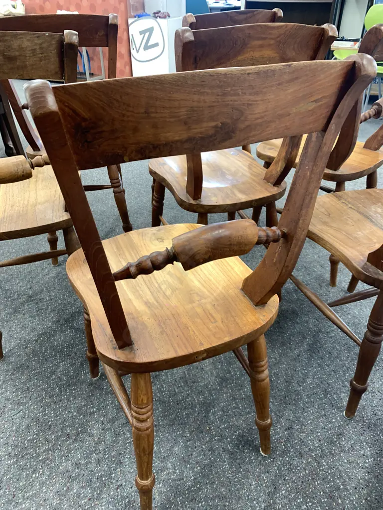 Set of Seven Scroll Back Oxford Chairs Image 1++