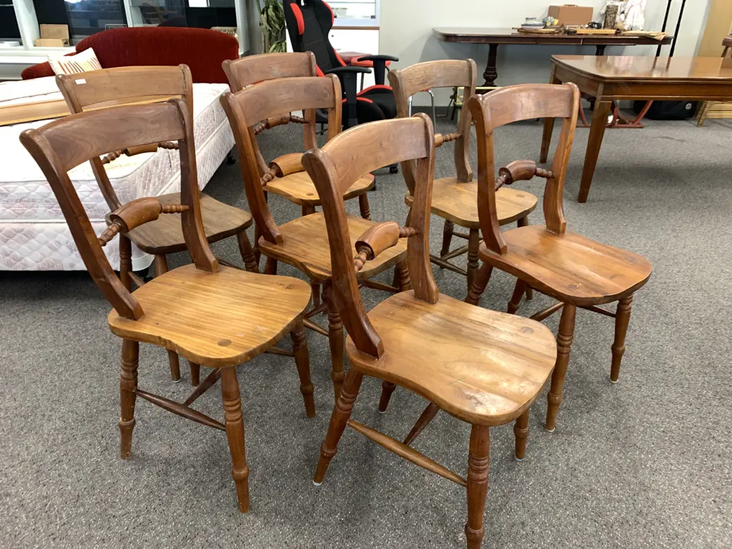Set of Seven Scroll Back Oxford Chairs Image 1++
