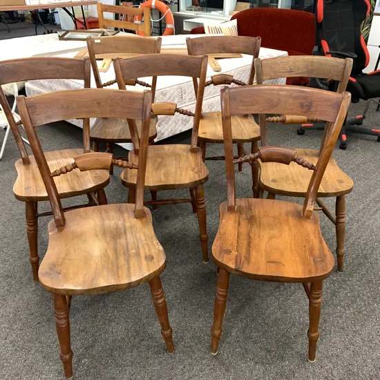 Set of Seven Scroll Back Oxford Chairs
