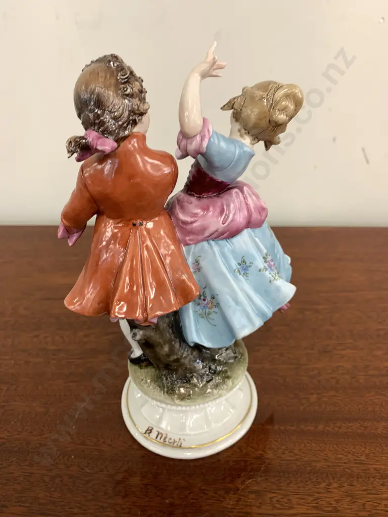 Italian Capodimonte Bruno Merlin Dancing Couple Fiqurine Image 1++