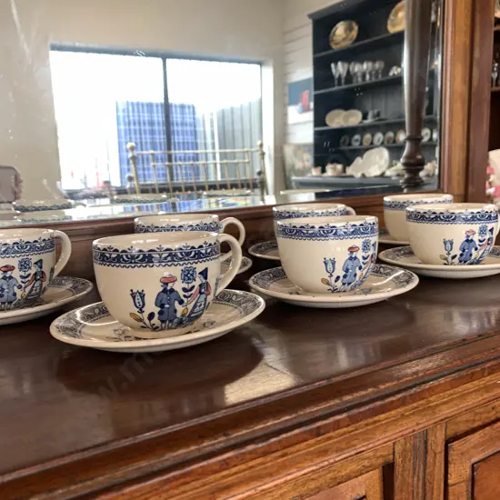 Lot of 7 Johnson Bros Cups & Saucers