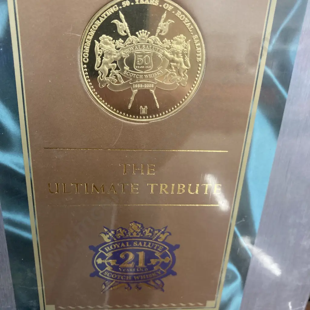 Lot of 3 Unopened Chivas Regal Royal Salute Ultimate Tribute Books & Medallions Image 1++