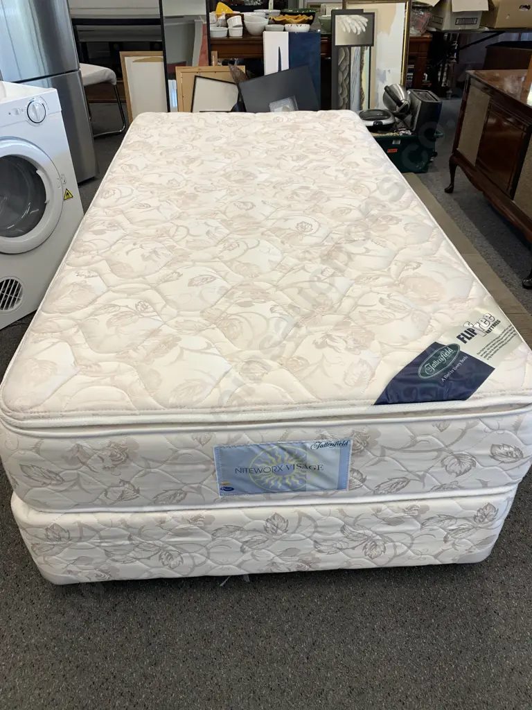 Tattersfield 'NiteWorx Visage' Flip Free Mattress Torquezone Single Bed, Pillow Top, H60 W200 D115cm Image 1++