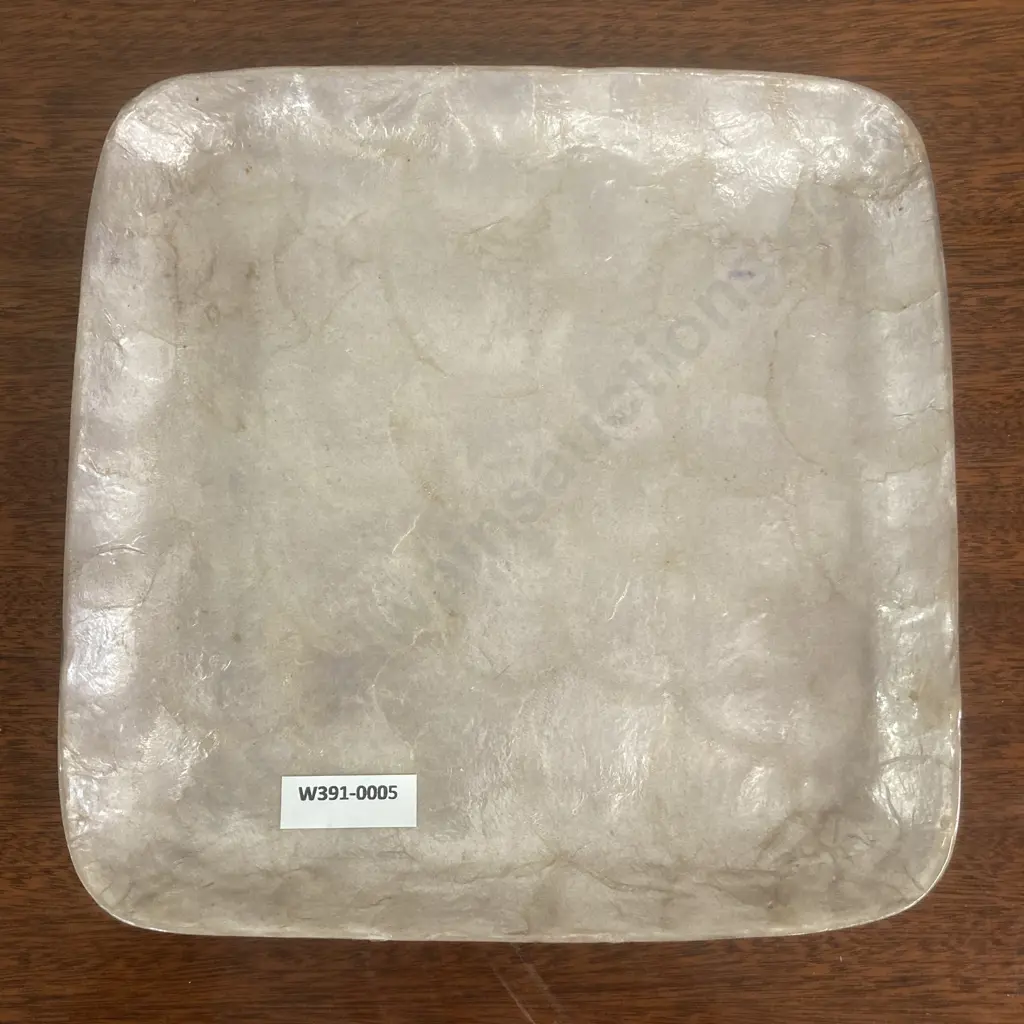Vintage Phillipines Capiz Shell Decorative Tray, 20cm x 20cm Image 1++