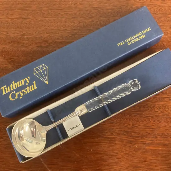Vintage Tutbury Lead Crystal Handled Ladle In Original Box