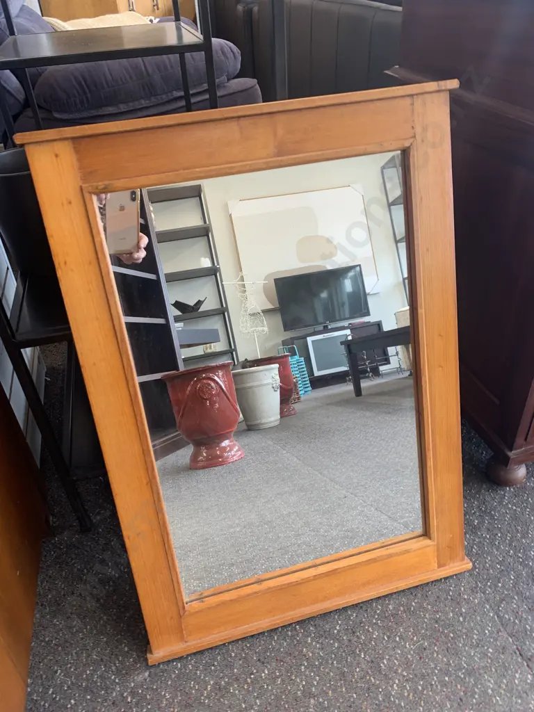 Rimu Framed Mirror, 72 x 52cm, af to left corner at back Image 1++