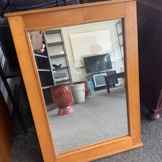 Rimu Framed Mirror, 72 x 52cm, af to left corner at back