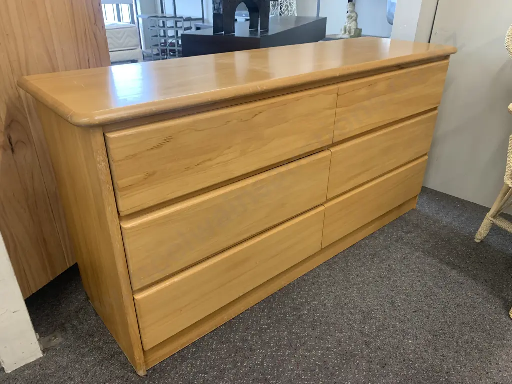 Rimu 6 Drawer Lowboy, H73 W145 D42cm Image 1++