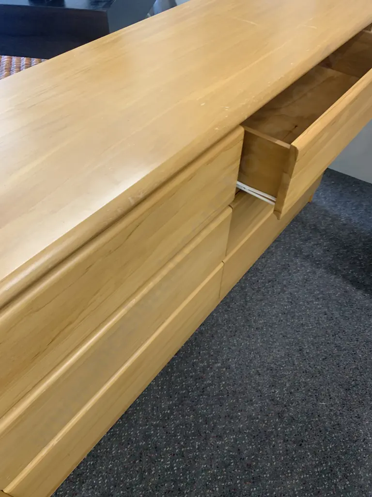 Rimu 6 Drawer Lowboy, H73 W145 D42cm Image 1++