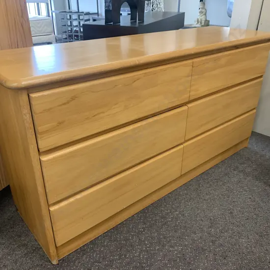 Rimu 6 Drawer Lowboy, H73 W145 D42cm