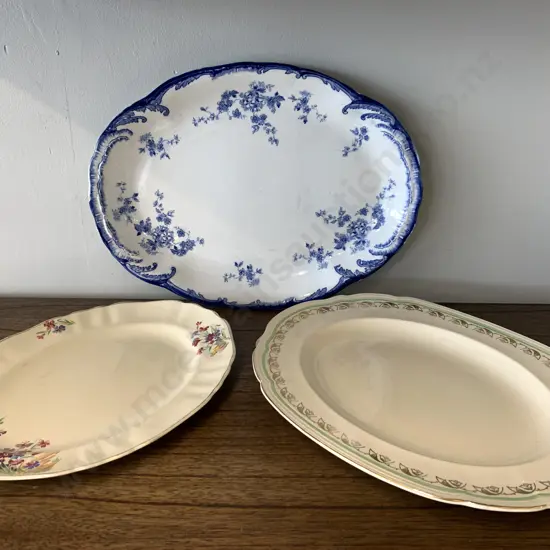 Assortment of Vintage Oval Platters, Ridgway, Alfred Meakin Etc