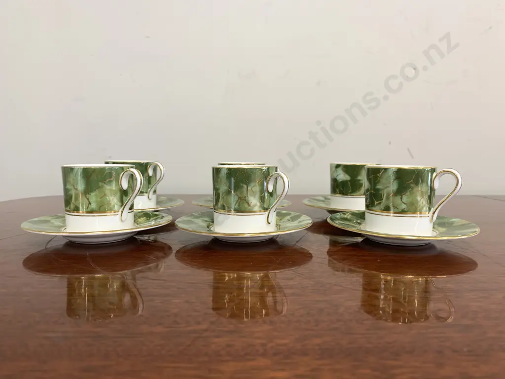 Flat Demitasse Cup & Saucer Set Onyx Green Image 1++