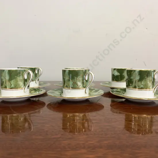 Flat Demitasse Cup & Saucer Set Onyx Green