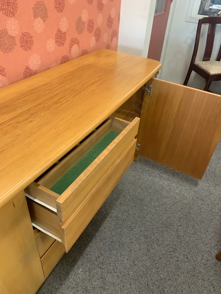 Rimu Sideboard, 4 Drawer, 2 Door, H76 W180 D46cm Image 1++