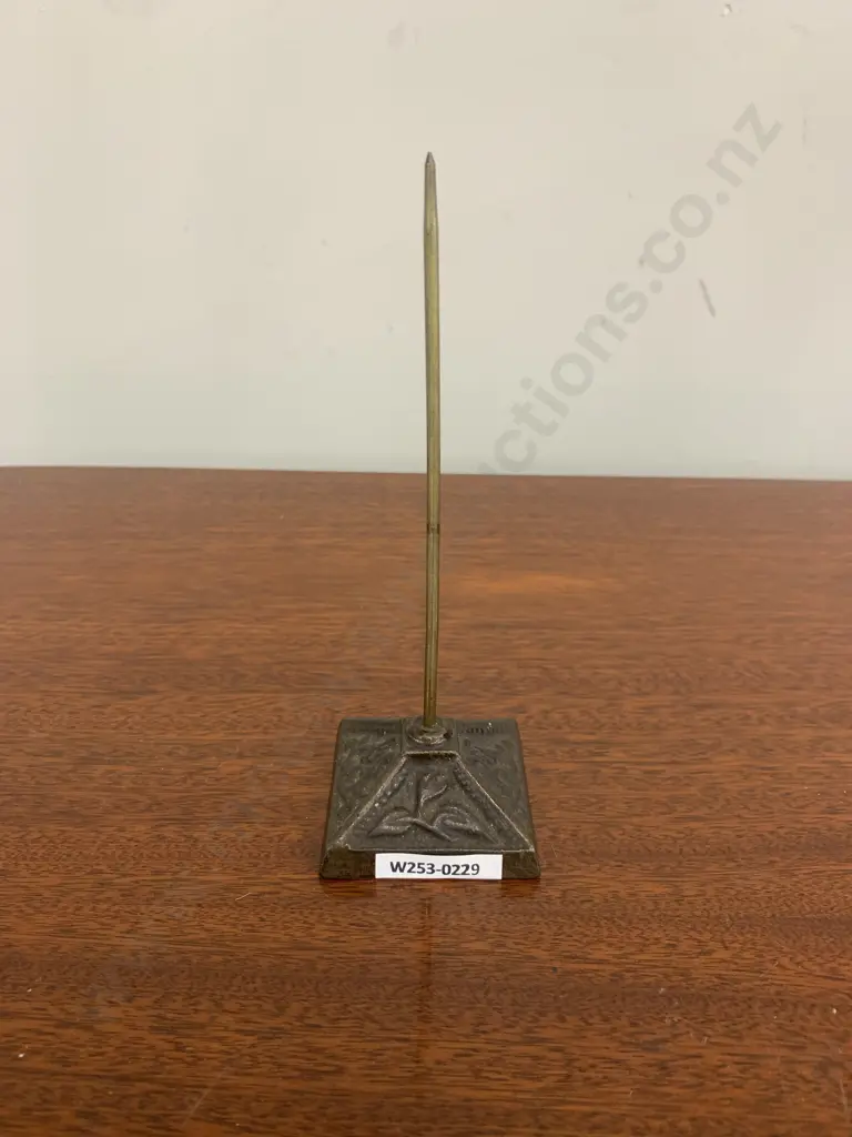 Vintage Cast Iron & Brass Paper Spike, 17.5cm Image 1++