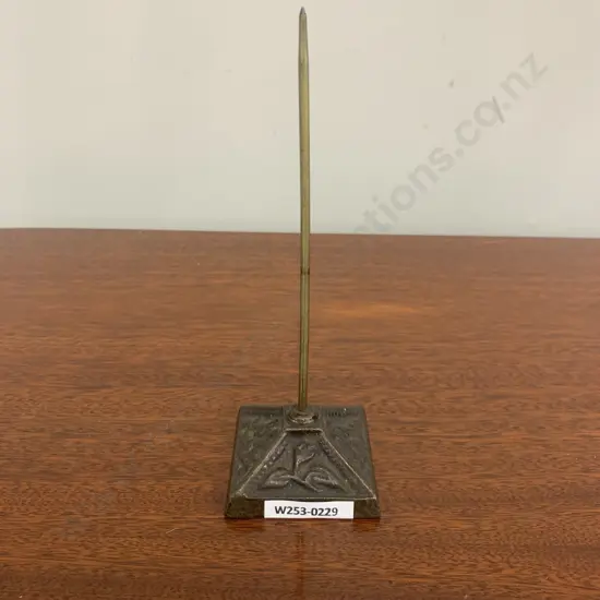Vintage Cast Iron & Brass Paper Spike, 17.5cm