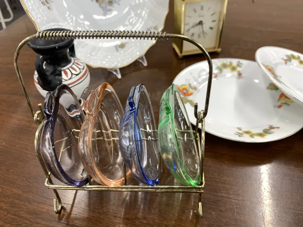 Selection Of Vintage China Items & Glassware Including Quartz Equity Clock   Image 1++
