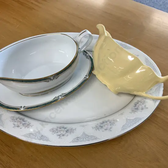 Noritake Gravy & Underplate With Johnson Bros Jug & Oval Platter