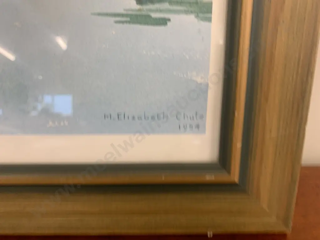 Vintage Framed Artwork Harbour / Lighthouse Scene Signed By M.Elizabeth Chute 1984  Image 1++