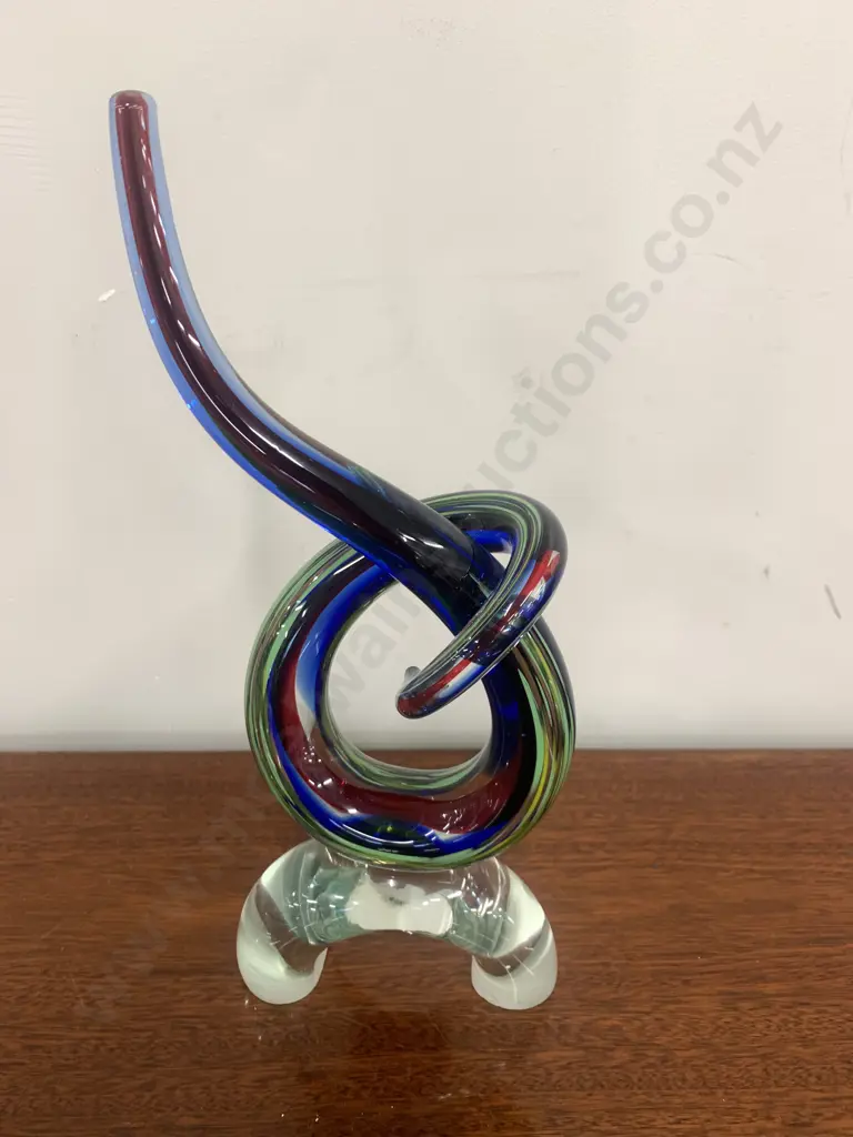 Art Glass Swirl Sculpture, Multi Coloured, H34cm Image 1++