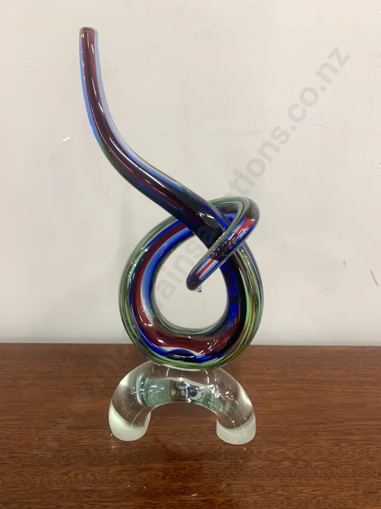 Art Glass Swirl Sculpture, Multi Coloured, H34cm Image 1++