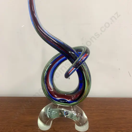 Art Glass Swirl Sculpture, Multi Coloured, H34cm