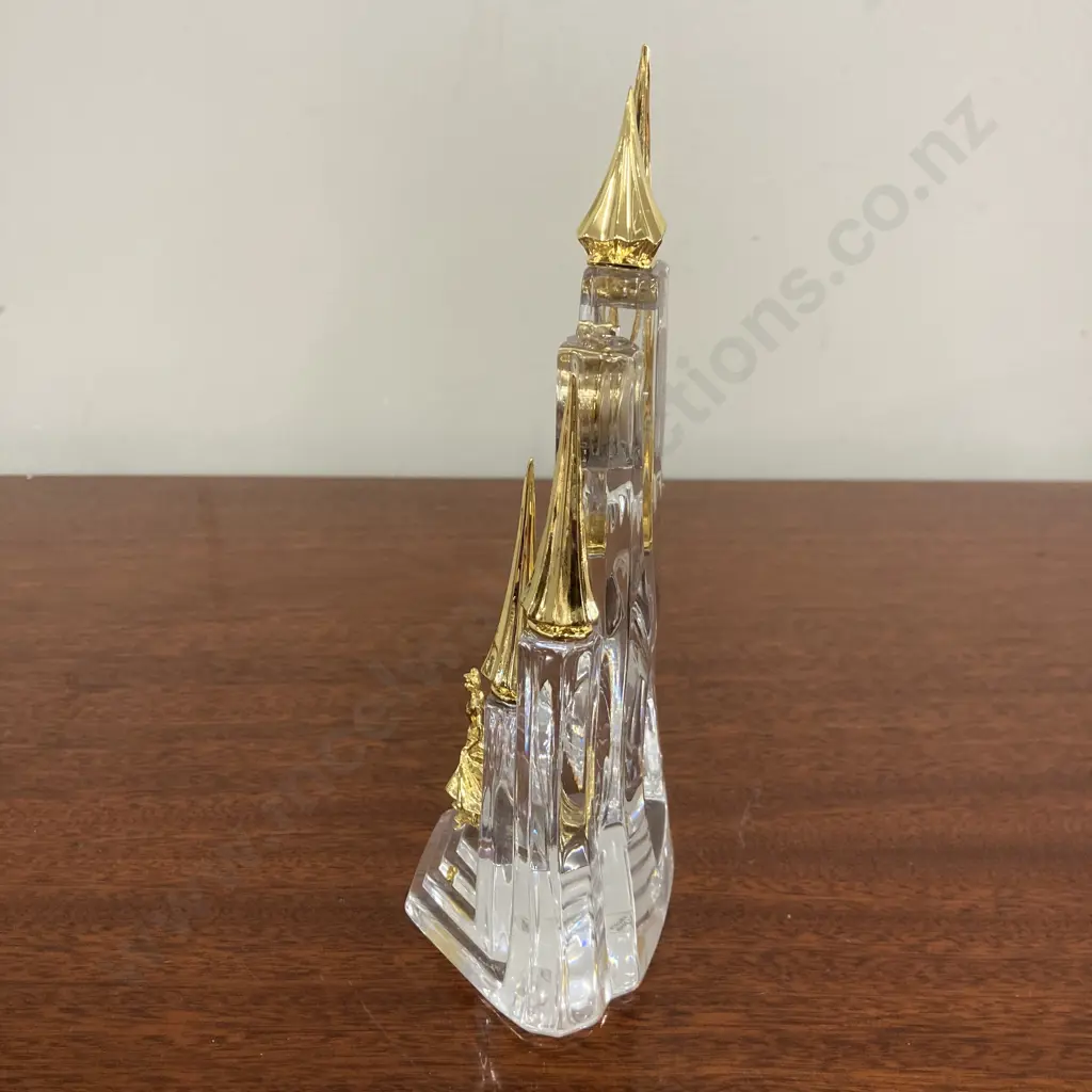 Midnight Enchantment Clock in Crystal & Gold by Gerda Neubacher, Franklin Mint, 19.5 x 10cm Image 1++