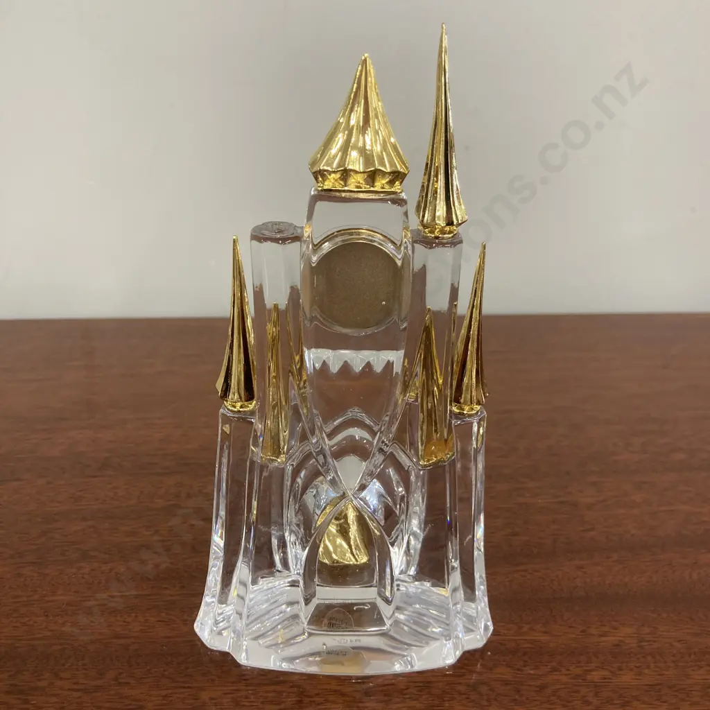 Midnight Enchantment Clock in Crystal & Gold by Gerda Neubacher, Franklin Mint, 19.5 x 10cm Image 1++