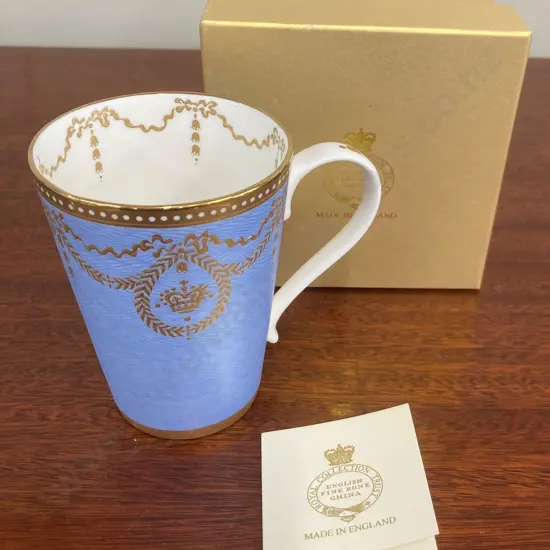 The Royal Collection Faberge English Fine Bone China Cup, 22k, Original box