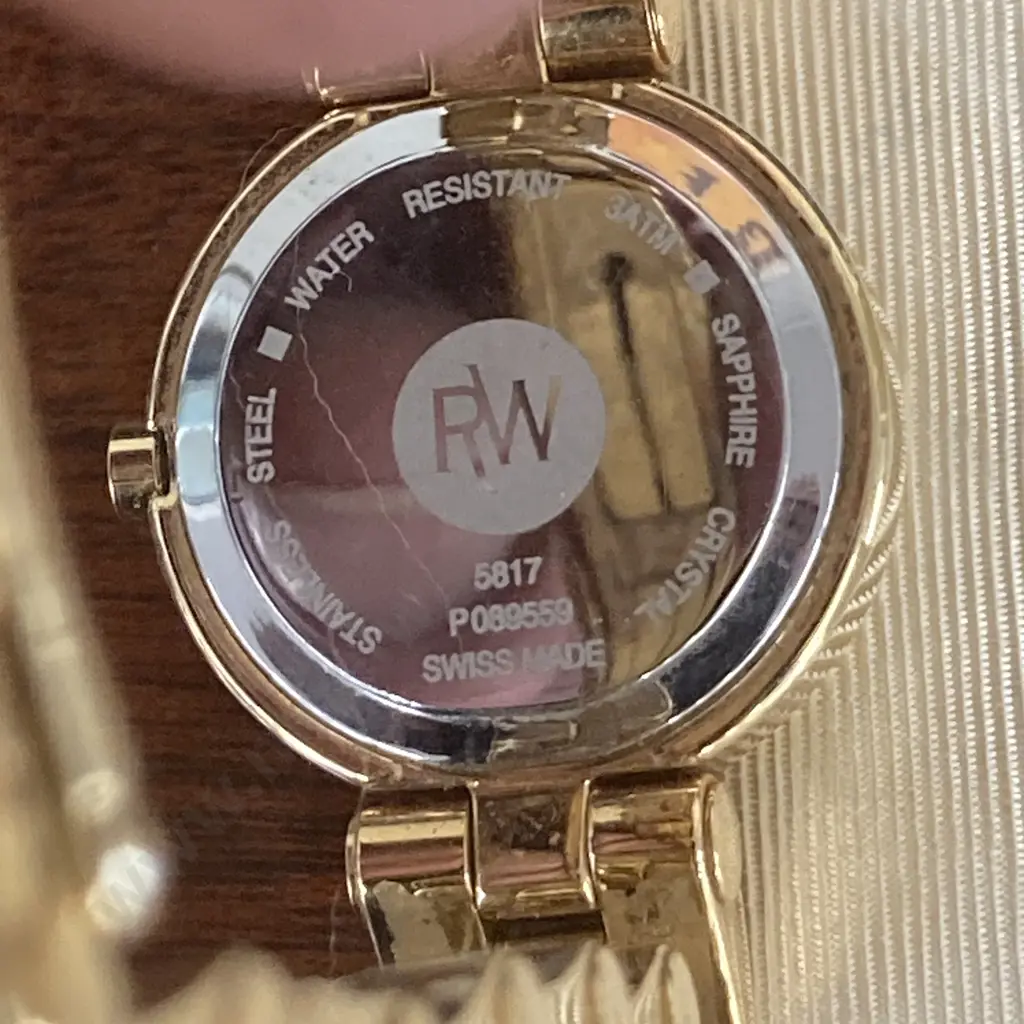 Ladies Raymond Weil Allegro Swiss Gold & Crystal Round Face 18k Gold Electroplated Dress Watch 5817 Image 1++