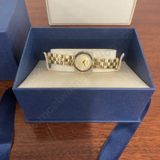 Ladies Raymond Weil Allegro Swiss Gold & Crystal Round Face 18k Gold Electroplated Dress Watch 5817