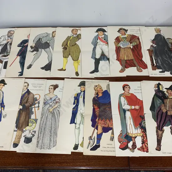 Vintage Teachers World Supplement 14 x Historical Figures Posters - 1920s