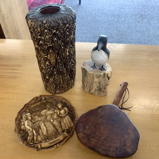 Vintage Items Including Vase, Wall Plaque Etc