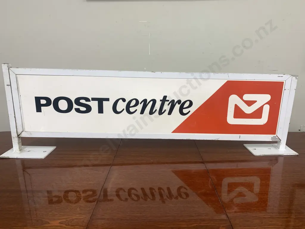 Vintage NZ Post 'Post Centre' With Logo Double Sided Stand, H41 W125 D2.5cm Image 1++