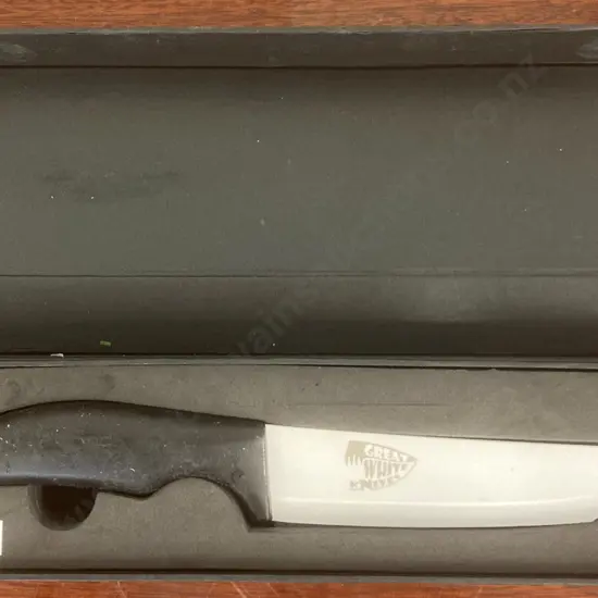 Vintage 'Great White Knifes' Chefs Knife In Box, Porcelain Blade, L28cm