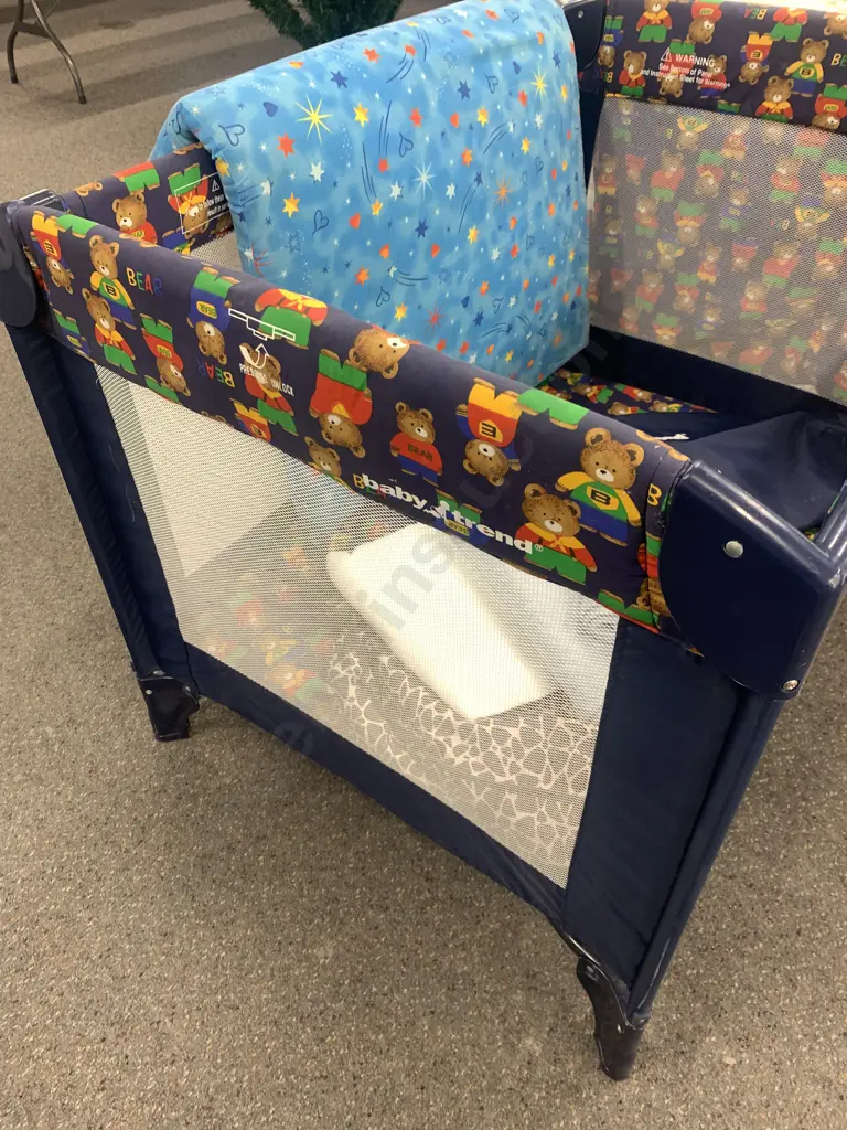 'BabyTrend' Porta Cot With Bag, Extra Mattress, Changing Mat, Blanket Etc Image 1++