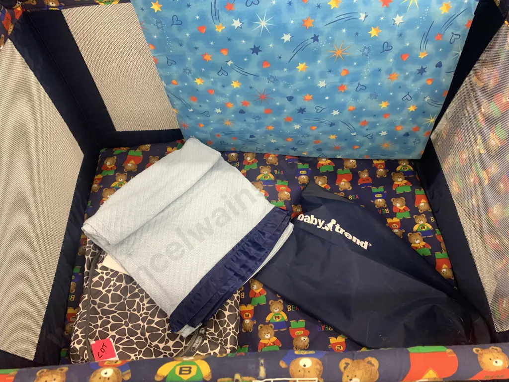 'BabyTrend' Porta Cot With Bag, Extra Mattress, Changing Mat, Blanket Etc Image 1++