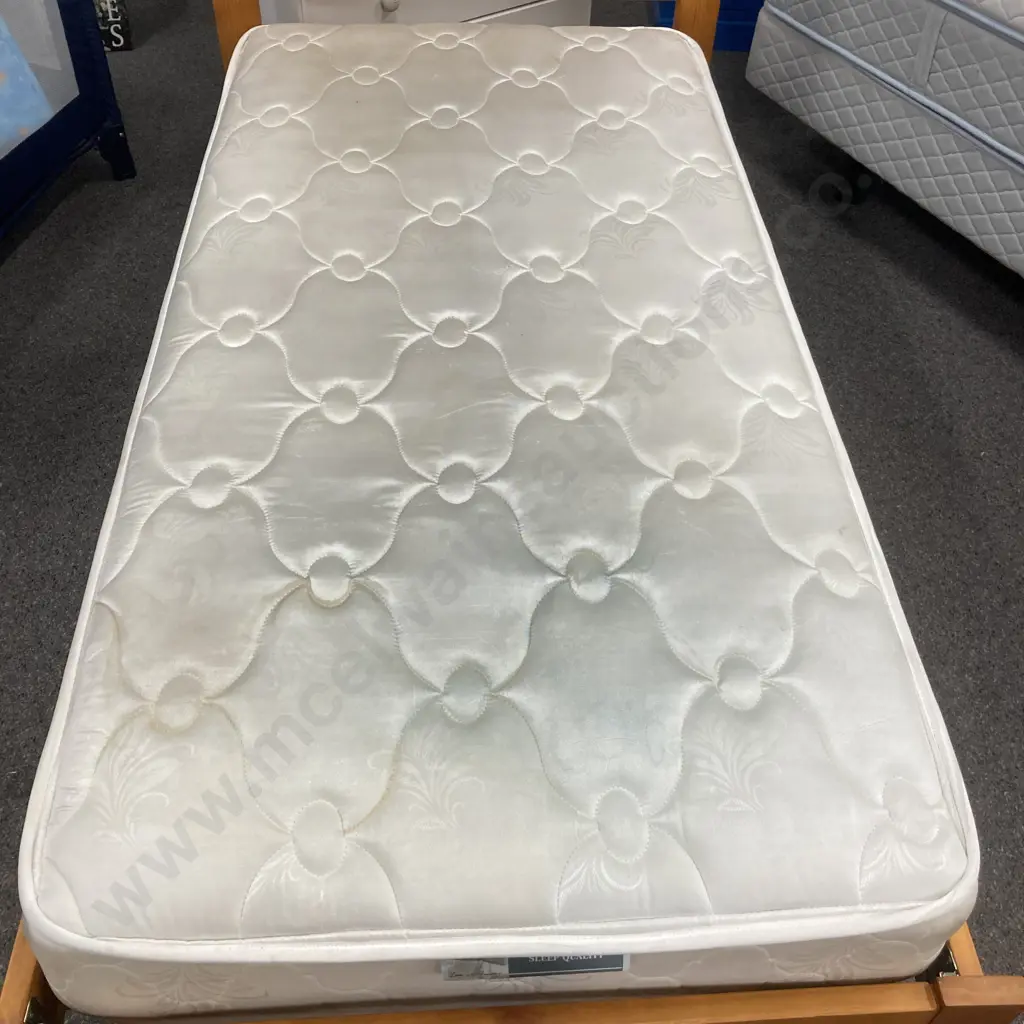 Single Wooden Slat Bed With Mattress, 104 x 199cm Image 1++