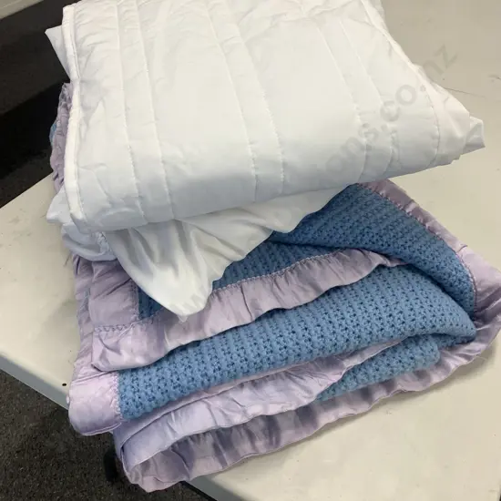 Woollen Blanket, White Single Valance And Single Fitted Sheet