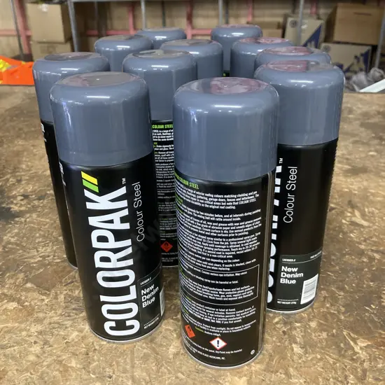 Lot of 11 Colorpak Coloursteel Aerosol Spraypaint New Denim Blue 275g