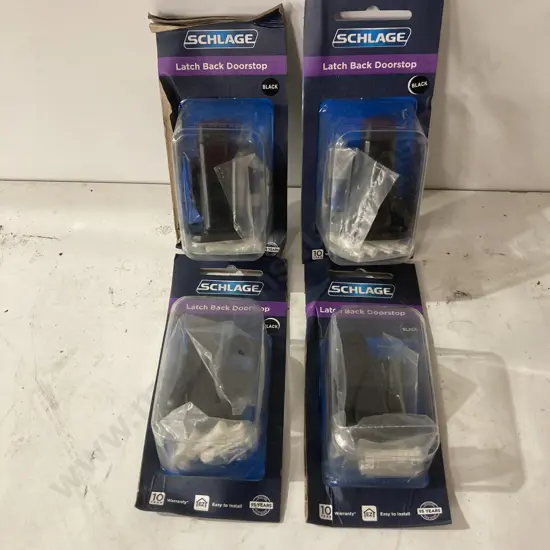 Lot of 4 Schlage Latch Back Doorstops - Black