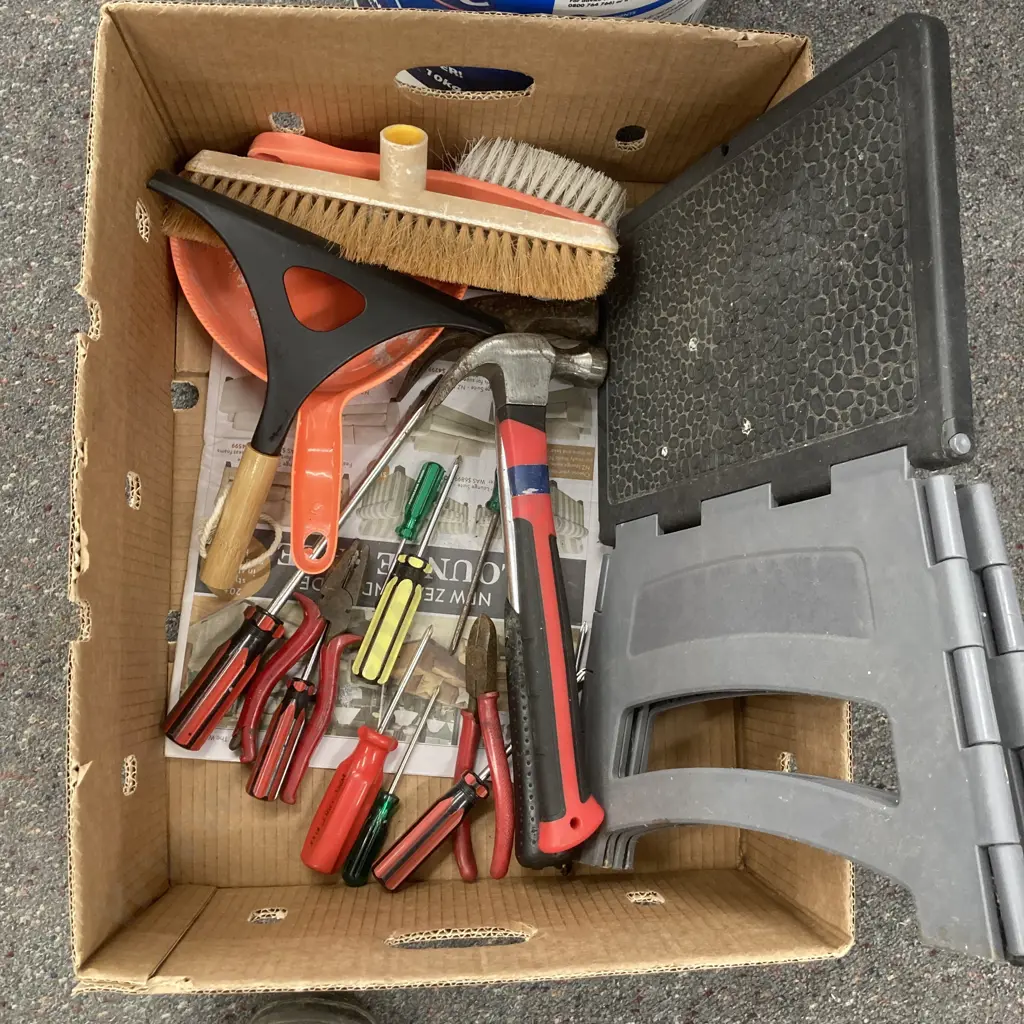 Box Lot Tools, Foldup Stool, Buckets Etc Image 1++
