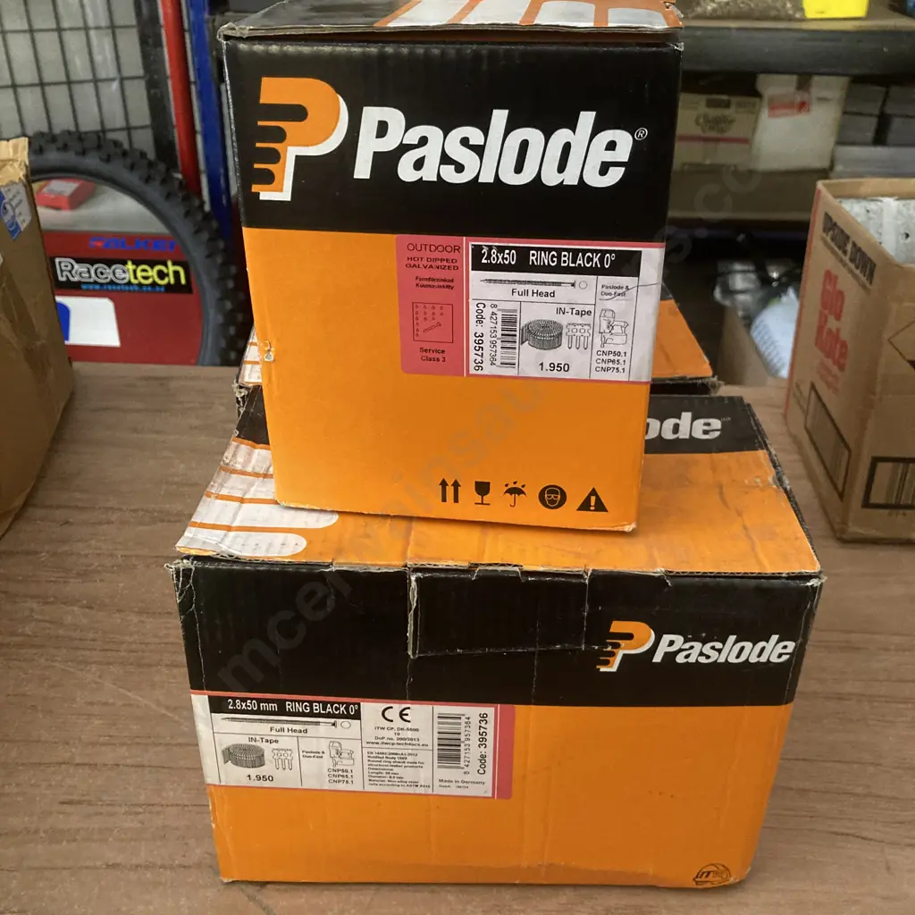 Lot of 3 Paslode HD-Galv Black Ring Coil Nail, 50x2.8mm x 1950 Image 1++