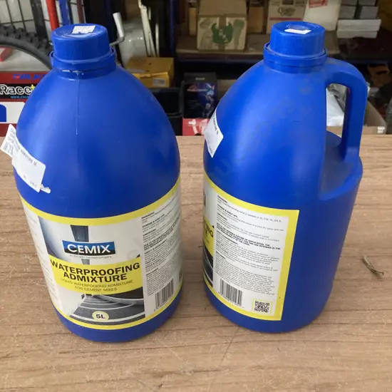 Lot of 2 x 5Litre Cemix Waterproof Admixture W/Proof Additive