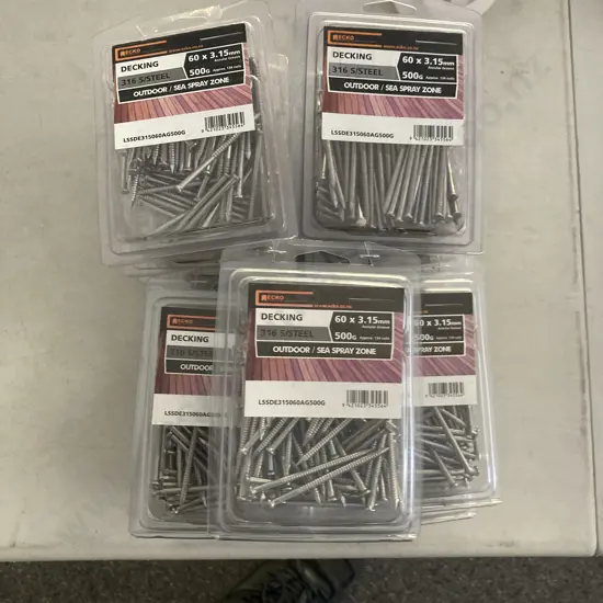 Lot of 15 Ecko Decking 316 S/Steel 60x3.15mm 500g